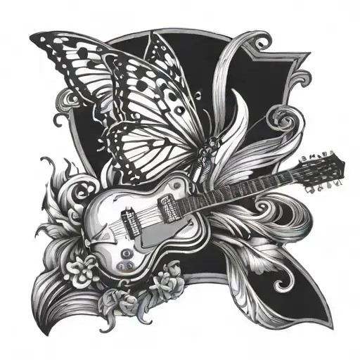 Butterfly Playing Guitar