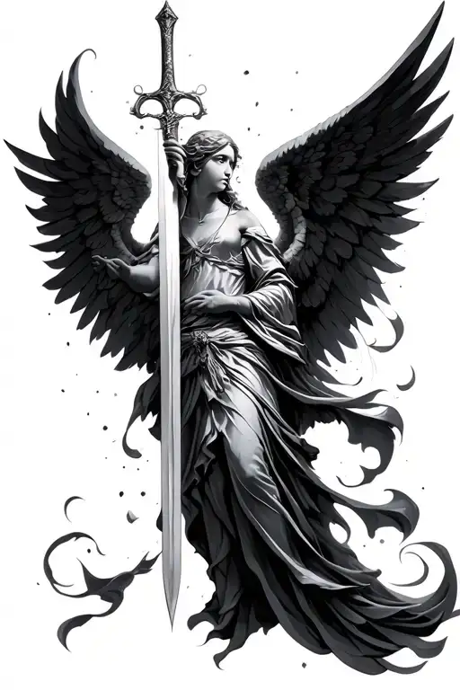 Angel Holding A Sword