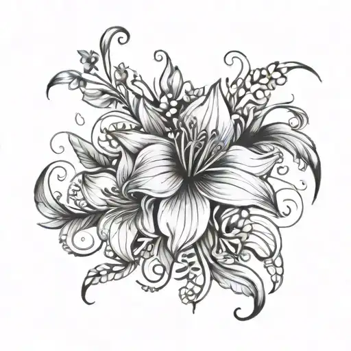 May Birth Flower Intertwined