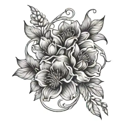 May Birth Flower Intertwined Representing