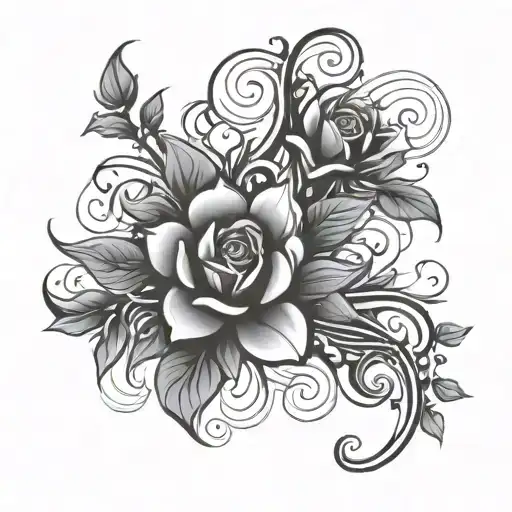 Floral Vine Wrapping With Mandela Design With Elements