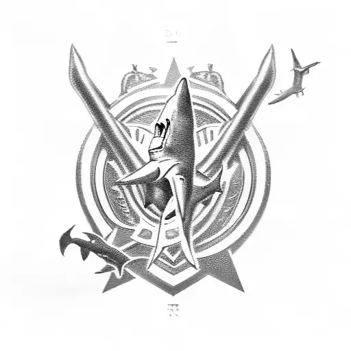Military Insignia With A Shark Motif