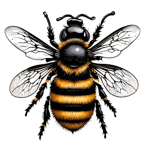 Bumble Bee And Anchor Design Incorporating Elements