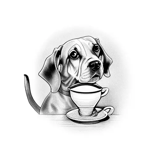 A Dog Sitting On A Coffee Mug