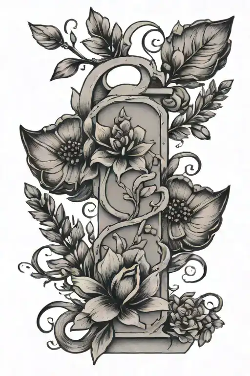 Unalome Symbol With Lavender Flowers Growing