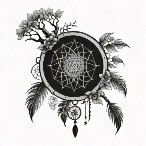 Dream Catcher Attached To A Tree Of Life