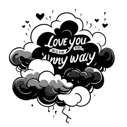 Clouds And Lighting Strakes With Love You Any Way