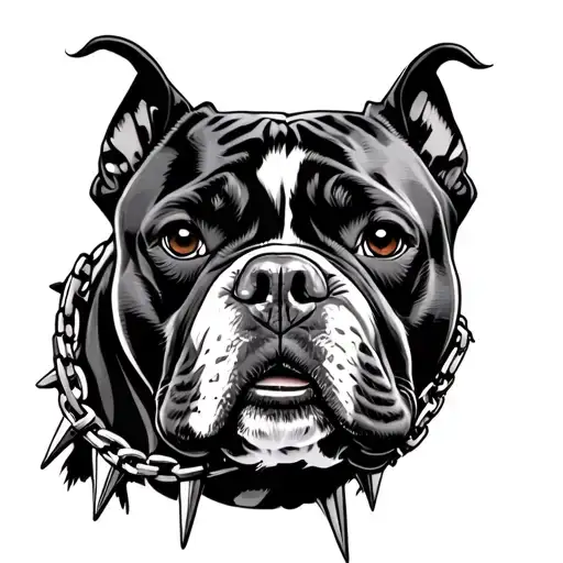 Pitbull With Spike Chain