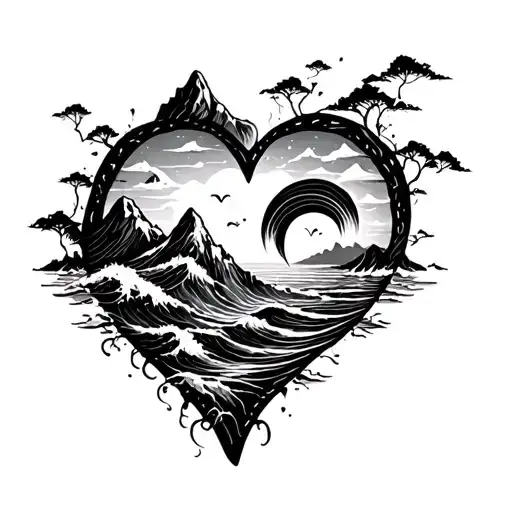 Mountain Ocean Heart