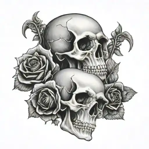 See No Evil Hear No Evil Speak No Evil With Skulls And Roses
