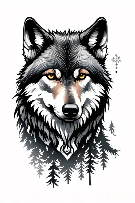 Wolf And Trees