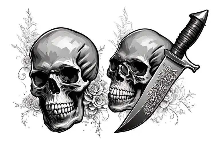 Skull And Knife
