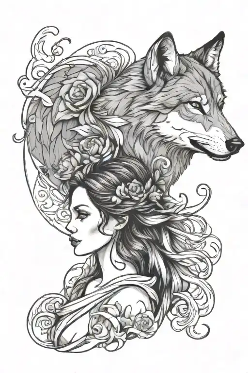 Woman And Wolf