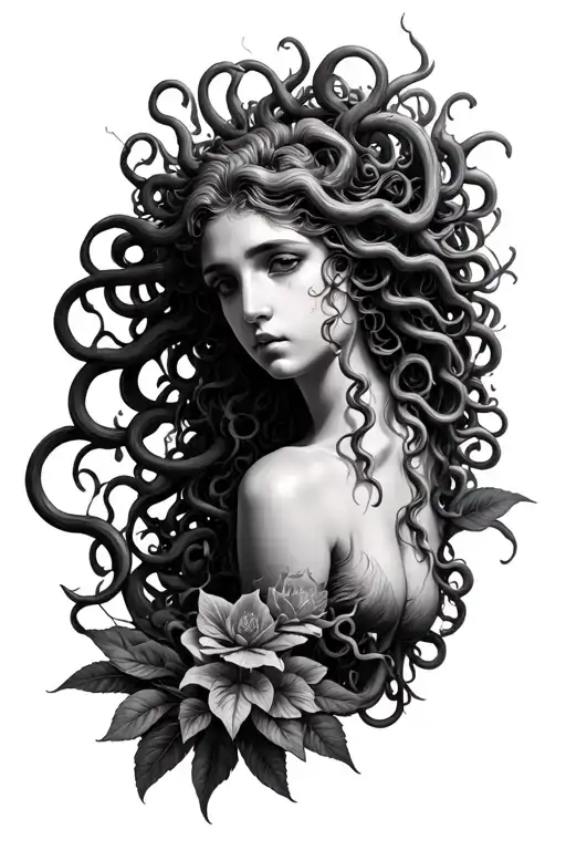 Medusa Surrounded By Ambrosia Plant Morphing