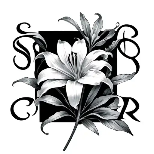 Spider Lilly And The Stem As The Words Sonder In Cursive