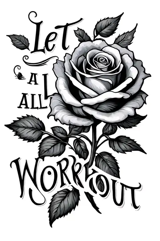The Words Let It All Workout With A Rose Connected To It
