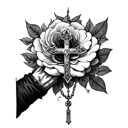 Rosary Around The Wrist Black And White For Woman