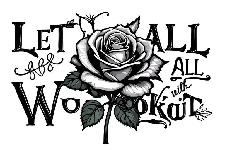 The Words Let It All Workout With A Rose Connected To It