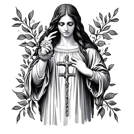 Rosary Around The Wrist Black And White For Woman Standing