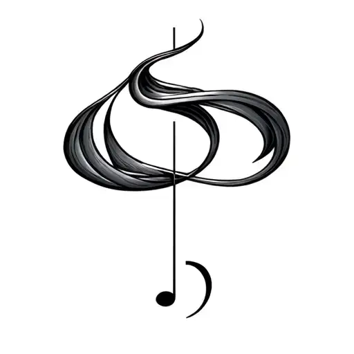 Wave And Music Note Intertwined