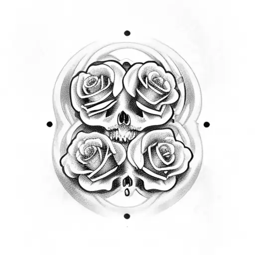 Ornamental Back Piece With Gems Skulls Roses Spooky Vibe