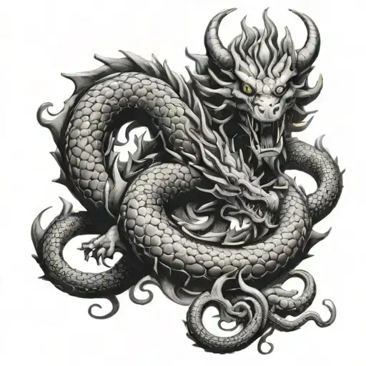 Big Strong Dragon And Medusa