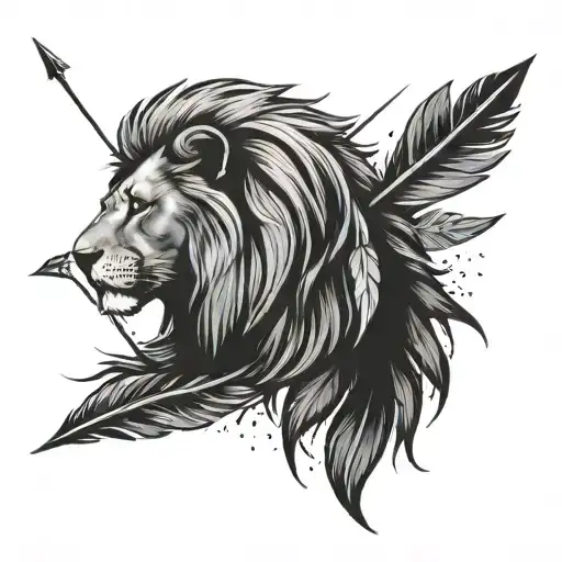 Lion Arrow And Feather