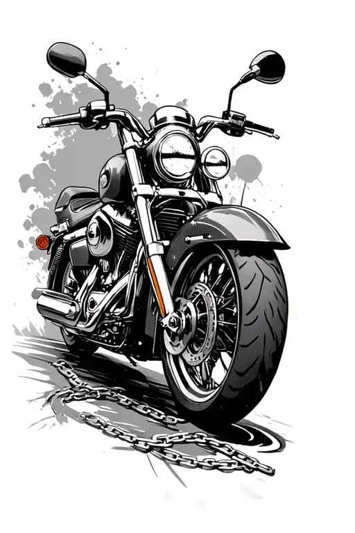Cover Up A Scar With A Motorcycle-themed Design Maybe Something Like Chain