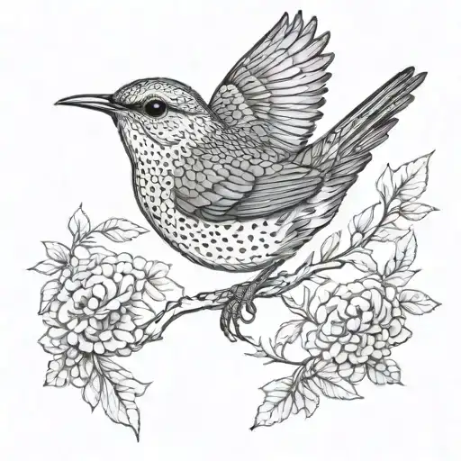 Wren Bird Flying