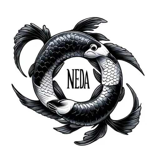 Neda Symbol But With Koi Fish Swimming