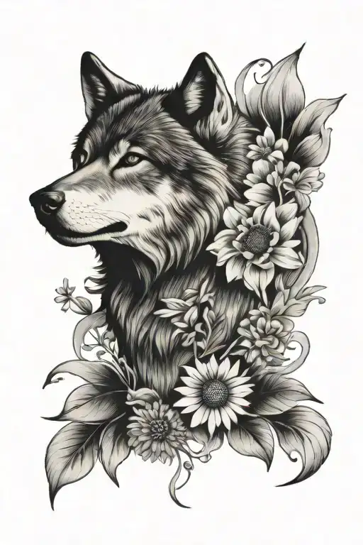 Wolf And Daisy Flower