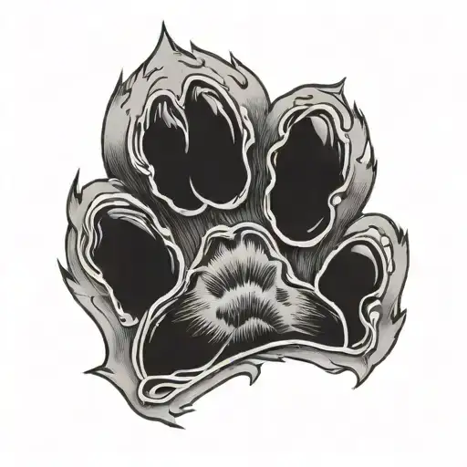 Pen And Ink Dog Paw