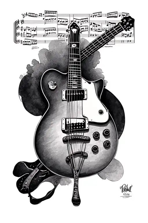 Guitar With Sheet Music