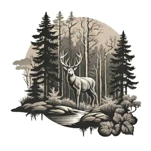 Deer And Forrest