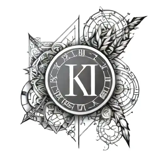 Fineline Tattoo Geometric Design Roman Numerals