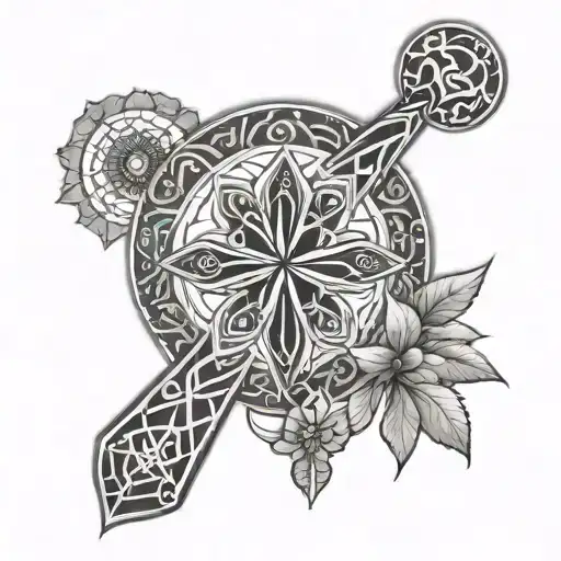 Solid Ankh With Mandala Along With Spider