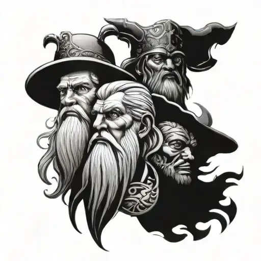 The Three Faces Of Odin With An African American Face