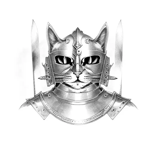 A Cat Warrior Wearing Armor And Holding A Sword