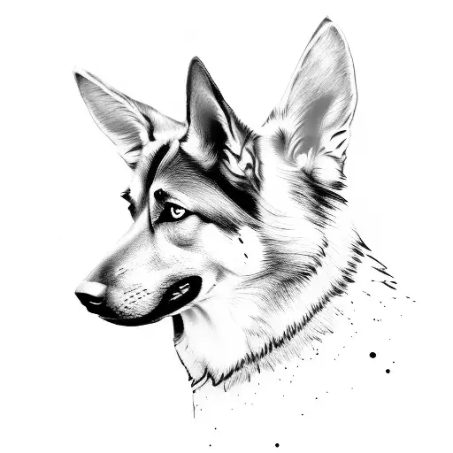 German Shepherd Head Outline