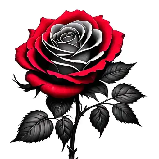 Black And Red Rose