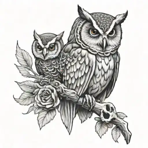 Owl And Skull