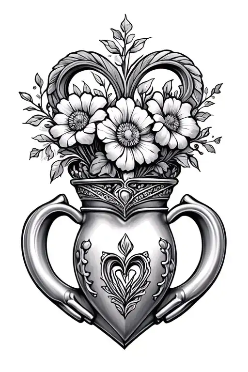 Irish Claddagh With Floral Design