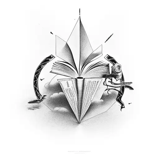 An Open Book With A Couple's Silhouette Inside