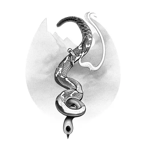 Dagger With A Snake Round The Blade