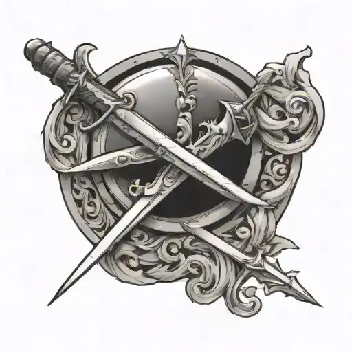 Half Moon With Sword