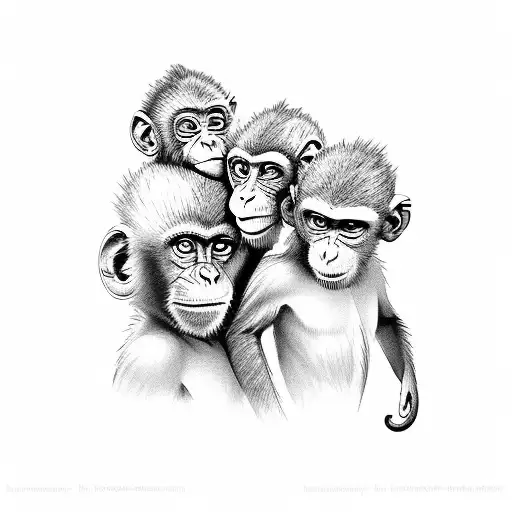 Monkey And Two Little Monkeys