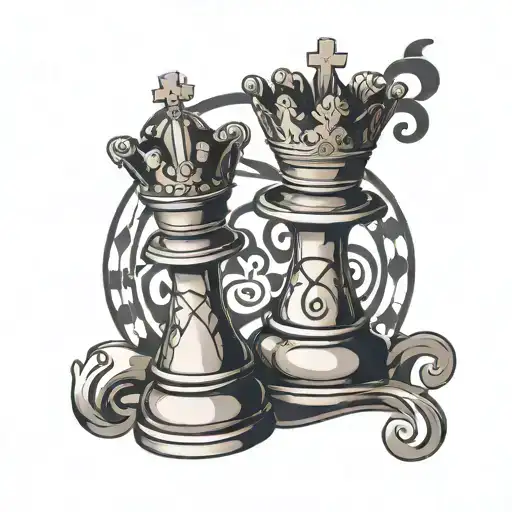 Queen Chess Piece Incorporating Symbols