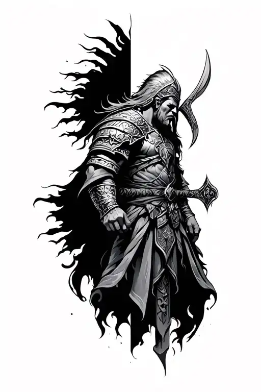 Warrior Dividing The Elements