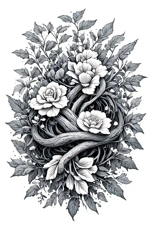 Nature With Life Intertwined