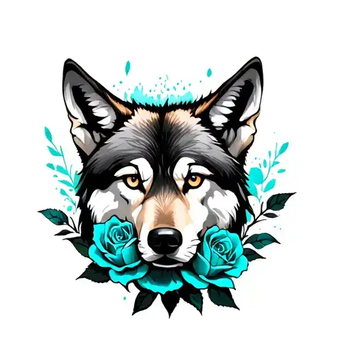 Wolf Roses Turquoise Colour